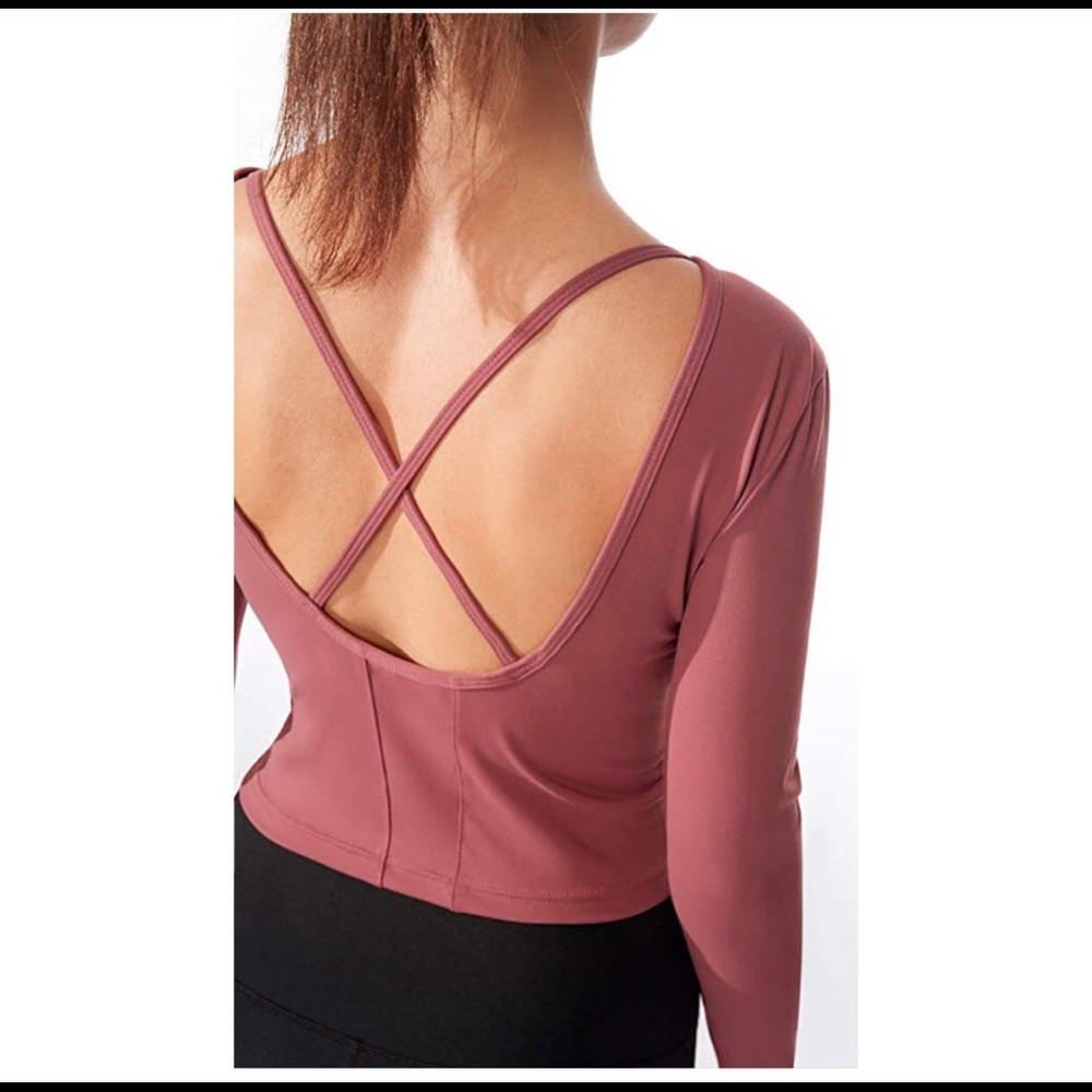 NWOT set Of Three Yoga crop top long sleeve tops - Picture 3 of 8